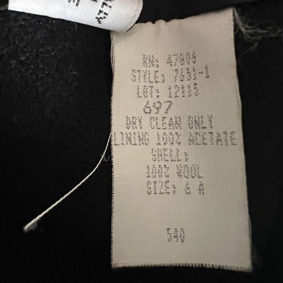 Vtg Oleg Cassini SZ 6 Womens 100% Wool Blazer Gold Buttons 80s Career Evening - Picture 12 of 12